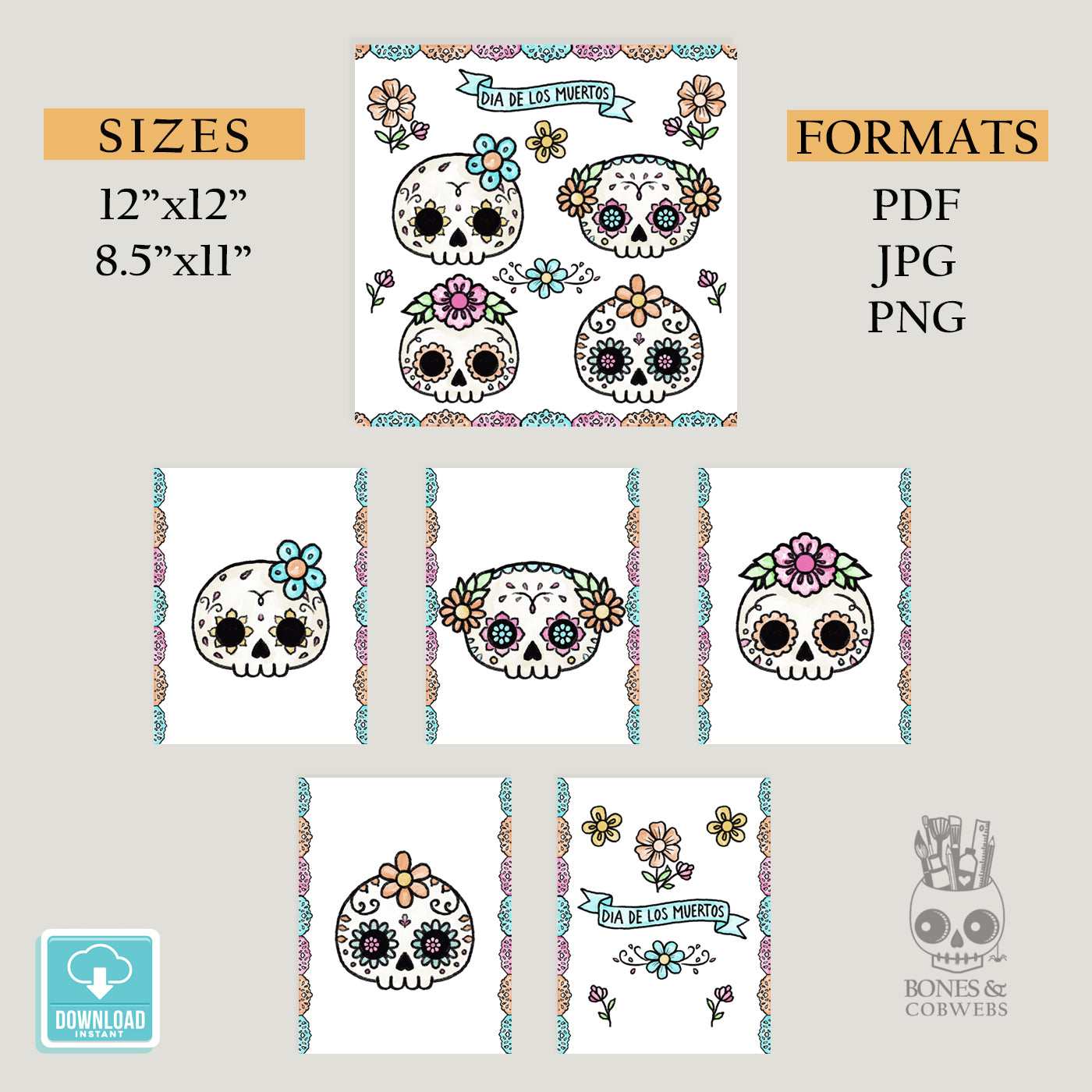 Florecita Sugar Skulls Digital Download