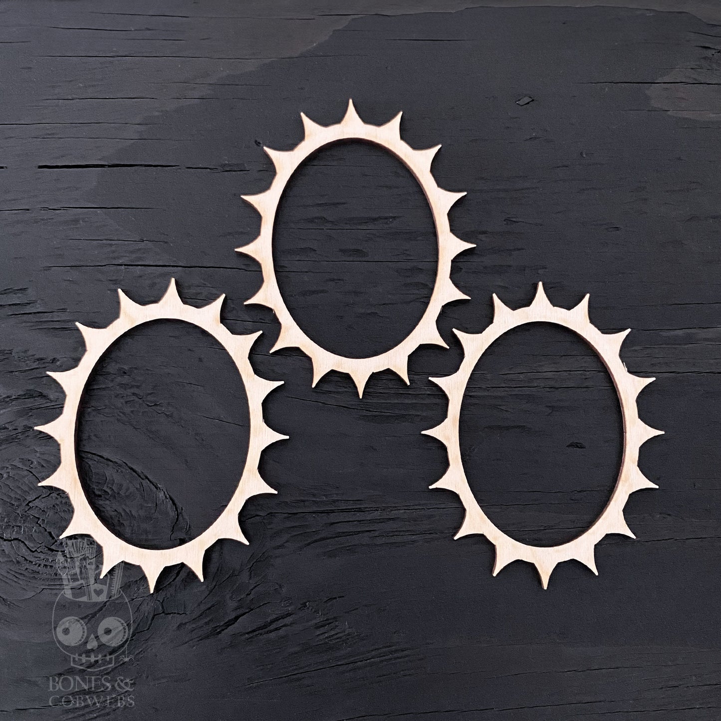 Sunburst Oval Frames Set of 3