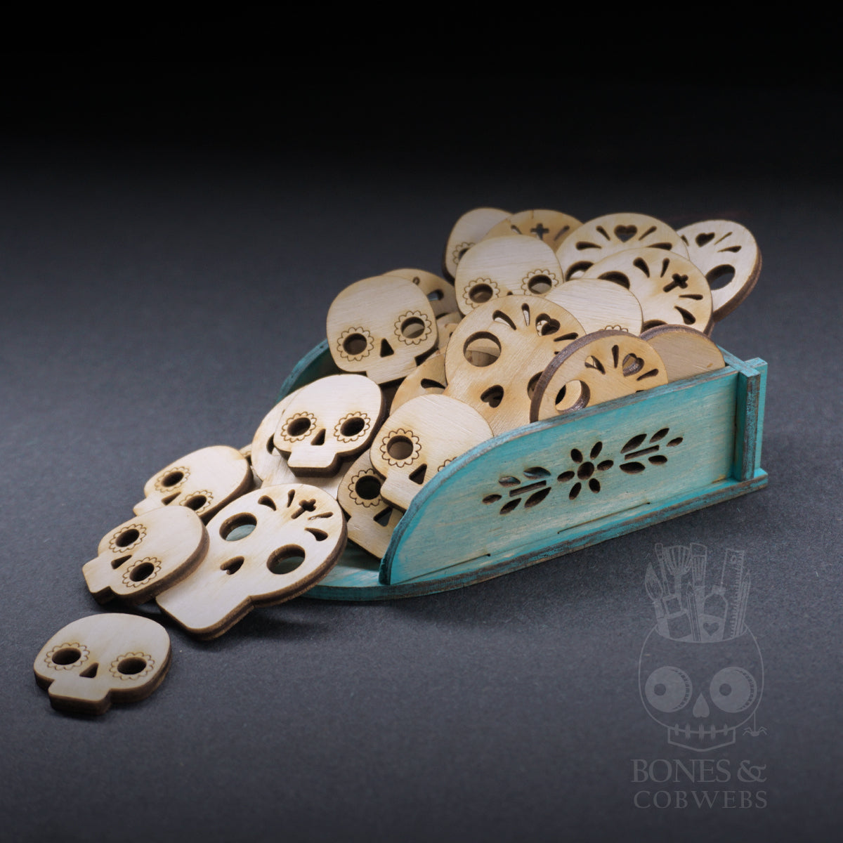 1 oz. Scoop Sugar Skulls Cut Outs Wooden Embelishments