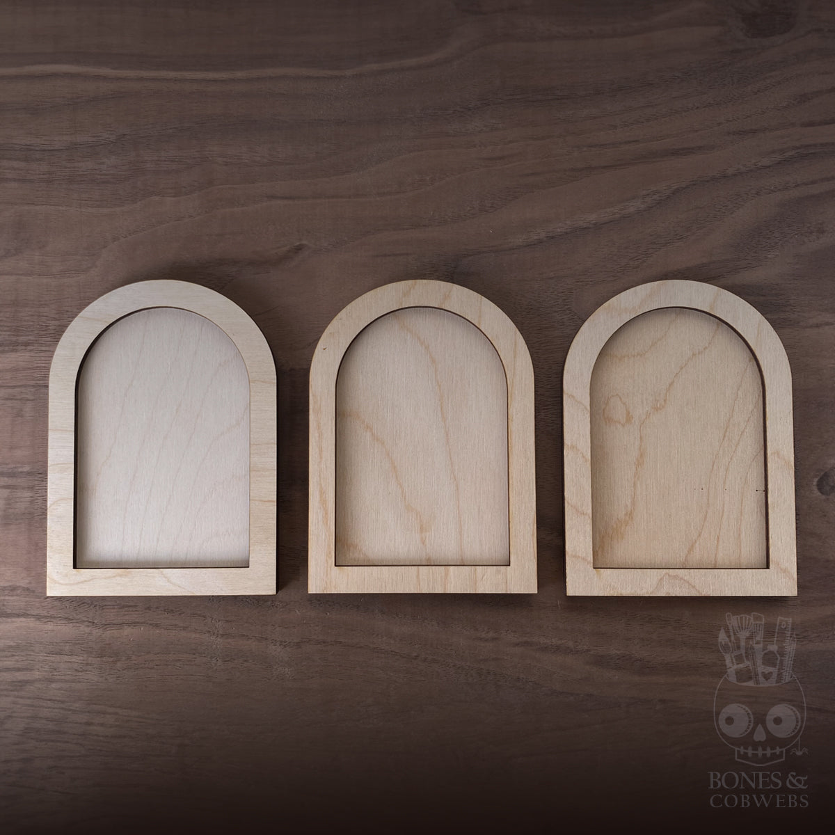 Set of 3 Arched Frame Wood Blanks