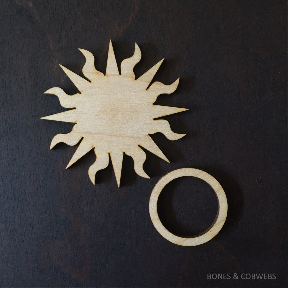 Unassembled Sun Wood Shape