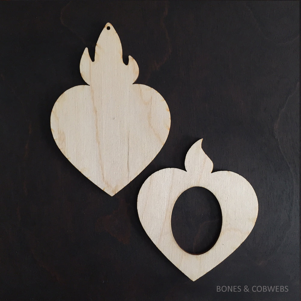 Sacred Heart Frame Pendant Unassembled