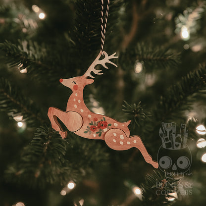 Reindeer Wood Christmas Ornament Blank Set of 6