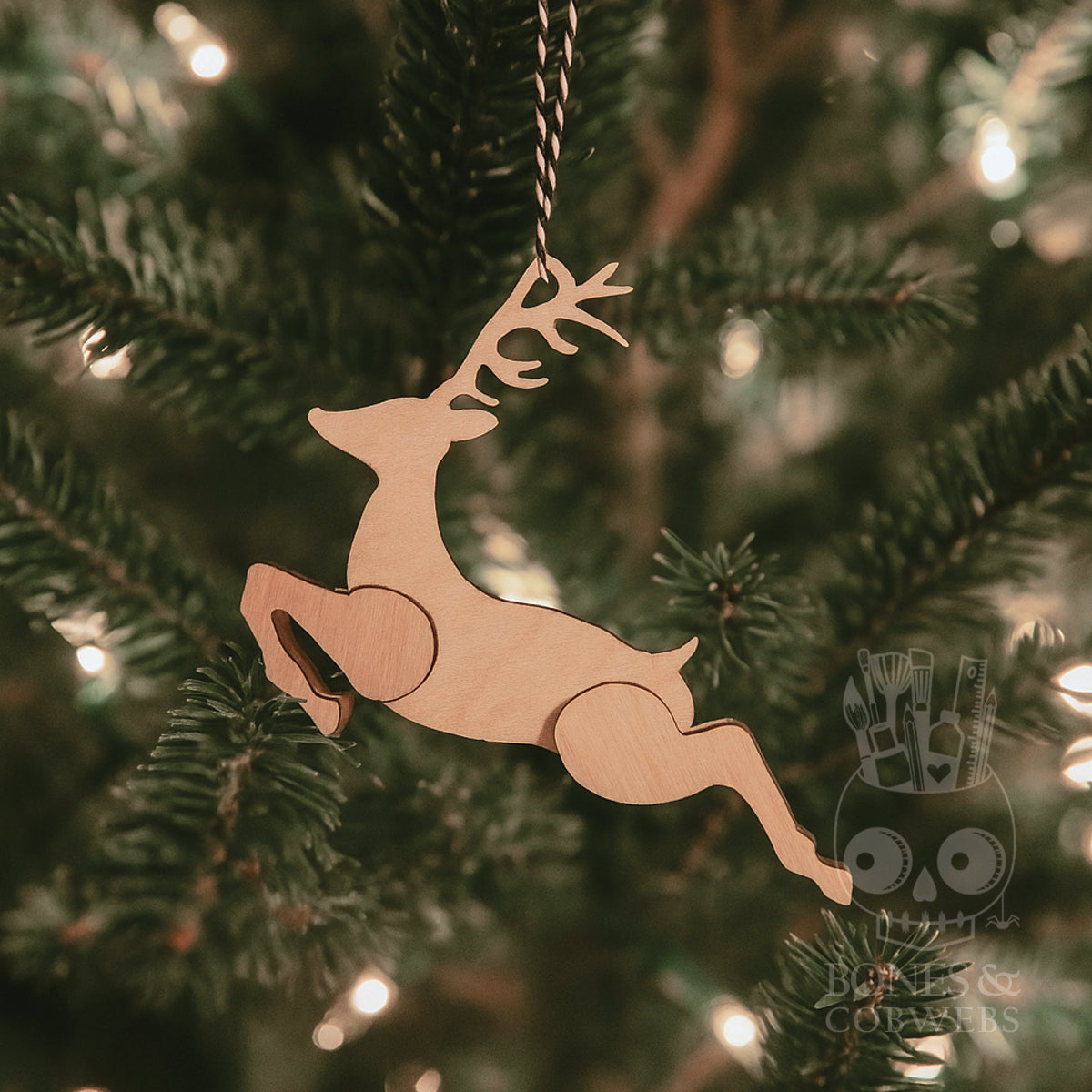 Reindeer Wood Christmas Ornament Blank Set of 6