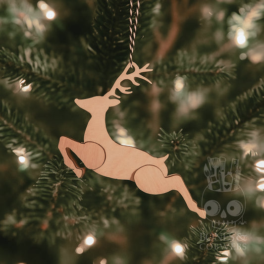 Reindeer Wood Christmas Ornament Blank Set of 6