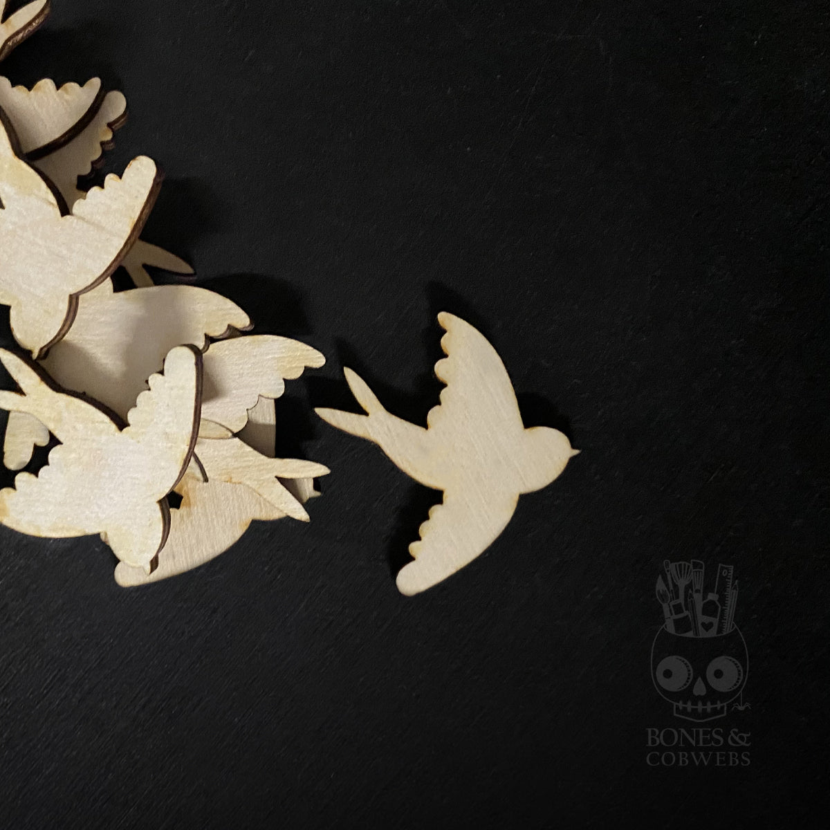 Swallow Birds Wood Cutouts Set of 24