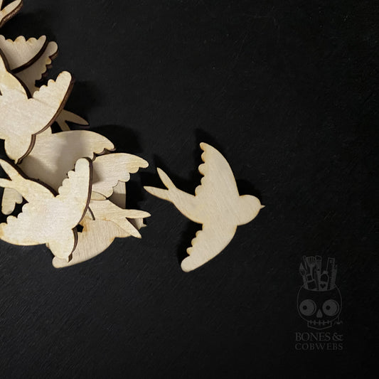 Swallow Birds Wood Cutouts Set of 24