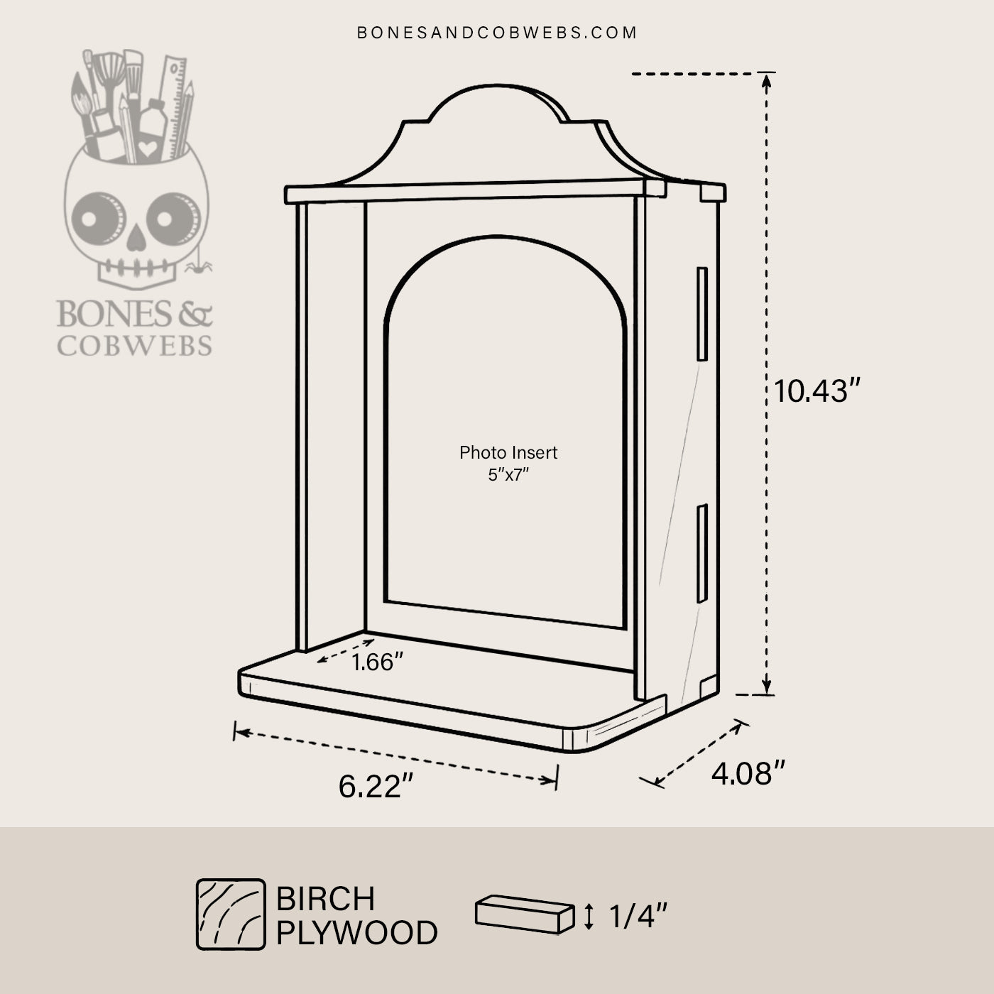 Portrait Nicho 5x7 Wood Frame with Photo Insert